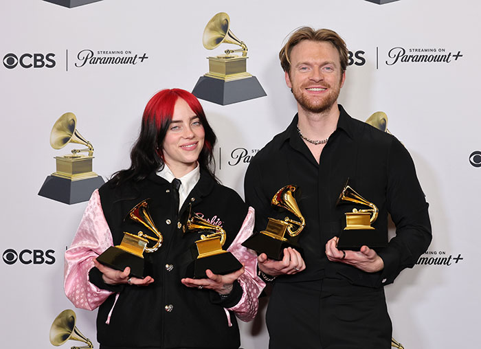 Billie and her brother, Finneas, at the Grammy's