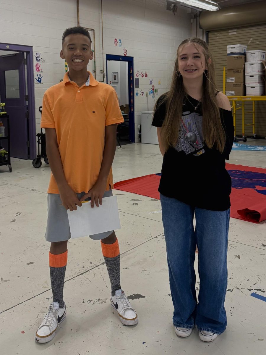 Nullan and a friend during Student Council.