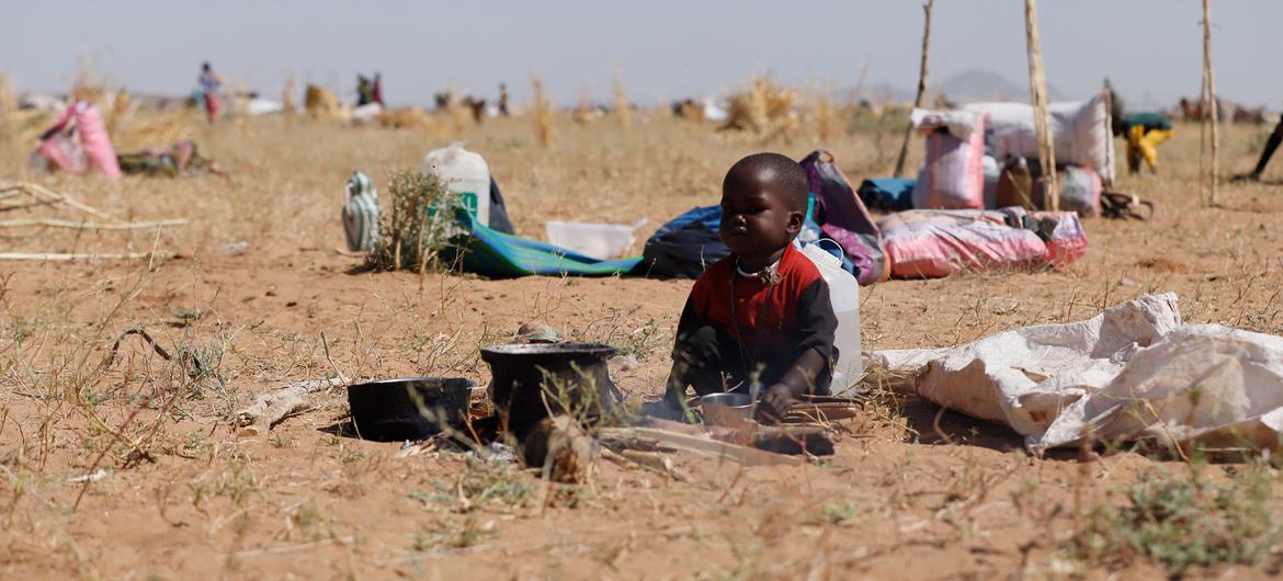 Sudanese child with scarce resources. Originally taken by the UN